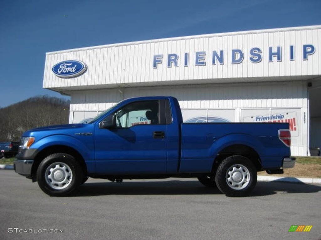 2010 F150 XL Regular Cab - Blue Flame Metallic / Medium Stone photo #1