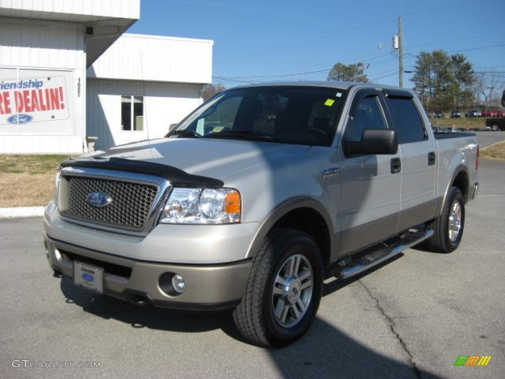 2006 F150 Lariat SuperCrew 4x4 - Smokestone Metallic / Black photo #2