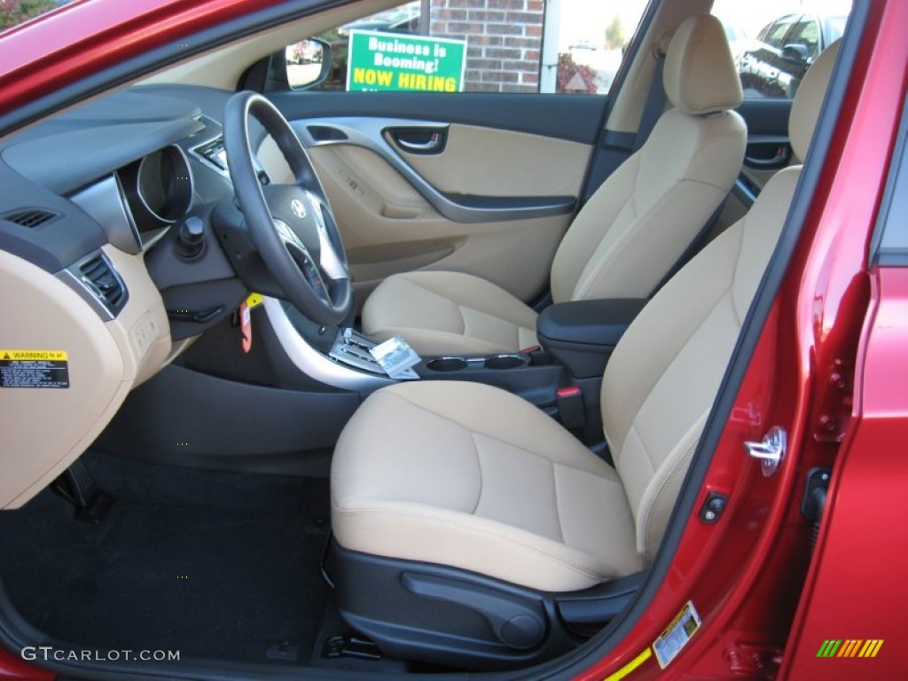 2012 Elantra GLS - Red Allure / Beige photo #13