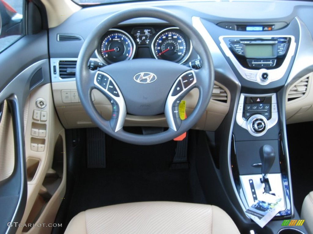 2012 Elantra GLS - Red Allure / Beige photo #22