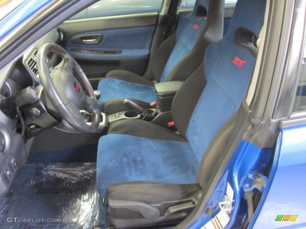 Black/Blue Ecsaine Interior 2005 Subaru Impreza WRX STi Photo #59234976