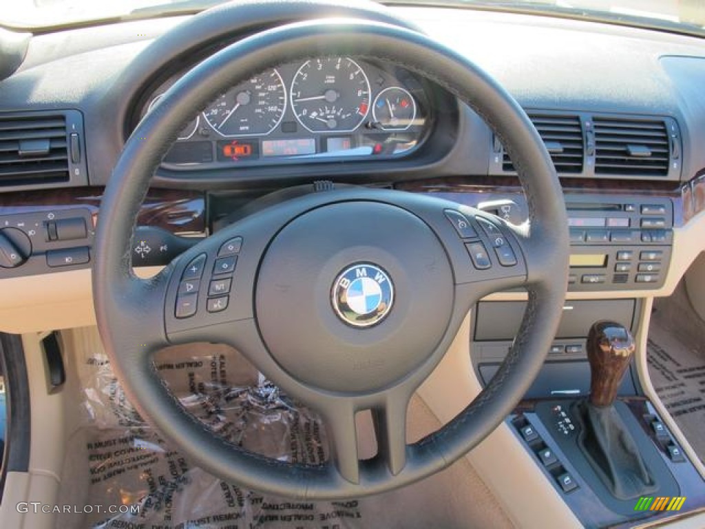 2006 BMW 3 Series 330i Convertible Sand Steering Wheel Photo #59235111