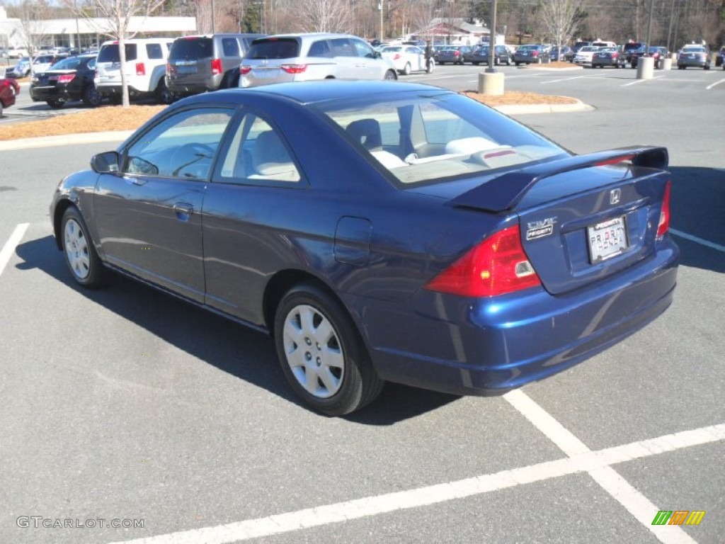 2002 Civic EX Coupe - Eternal Blue Pearl / Beige photo #4
