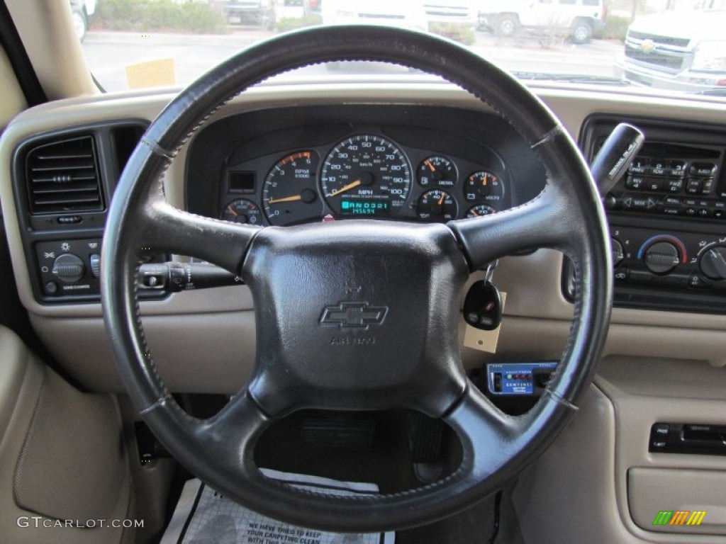 2001 Chevrolet Silverado 2500HD LS Extended Cab Tan Steering Wheel Photo #59239386