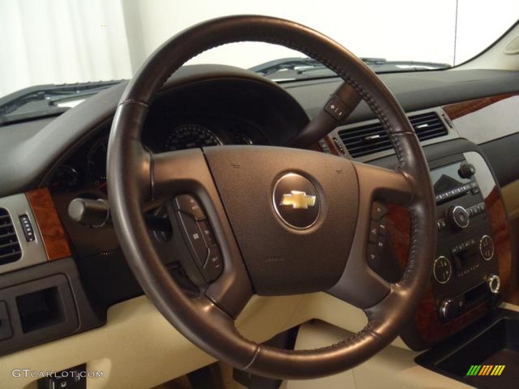 2008 Chevrolet Silverado 3500HD LTZ Crew Cab Dually Light Cashmere/Ebony Steering Wheel Photo #59239818