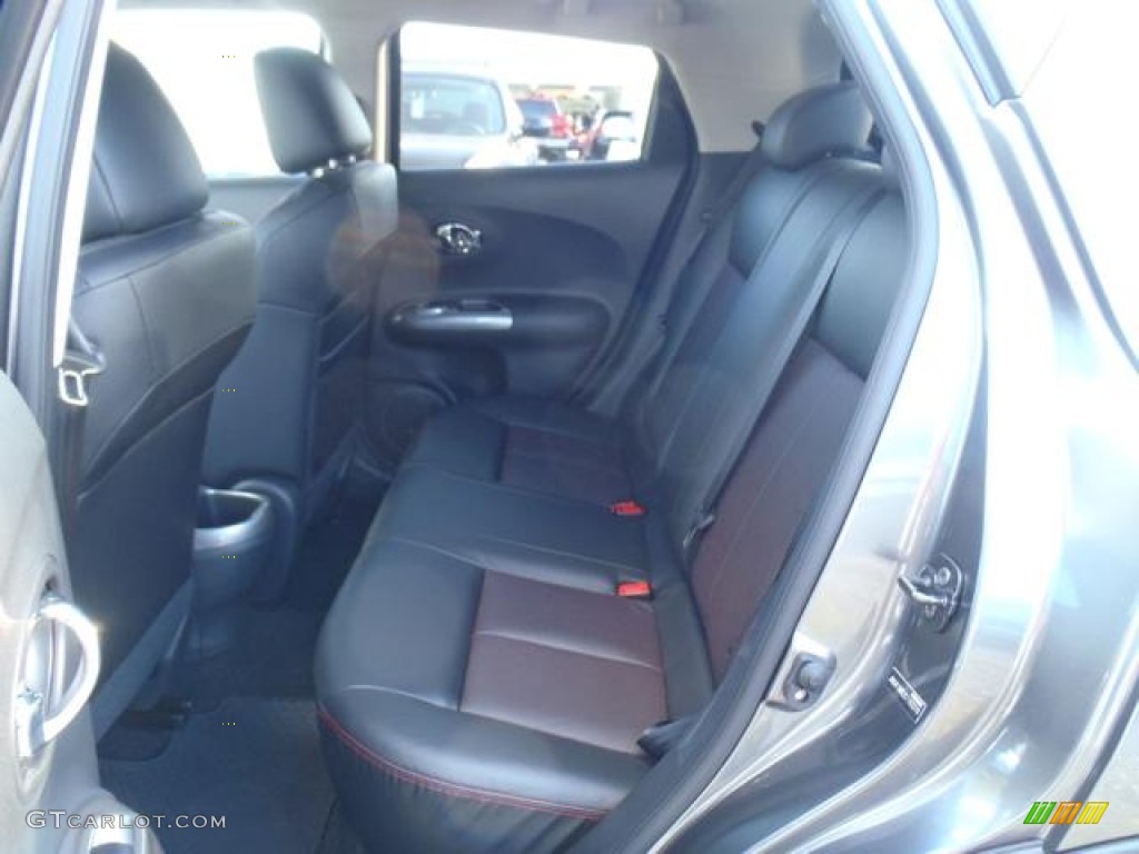 Black/Red Leather/Silver Trim Interior 2012 Nissan Juke SL Photo #59240214