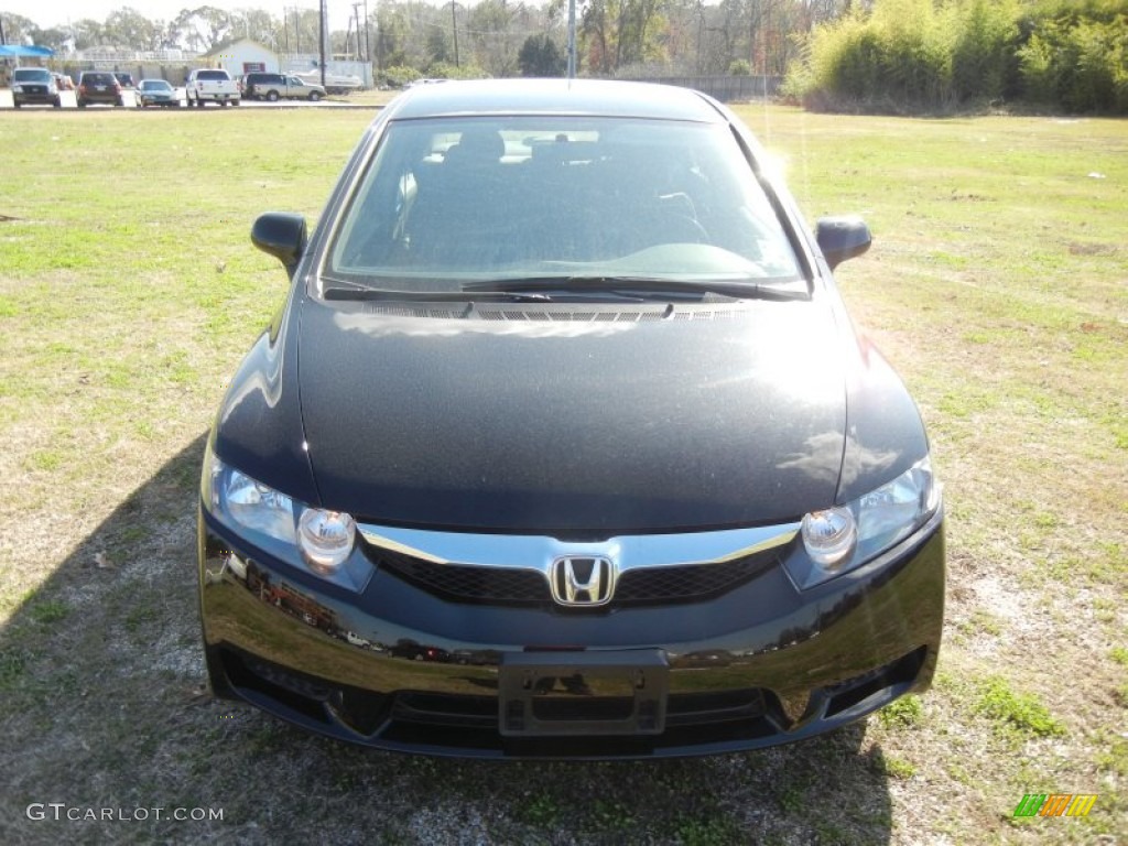 2010 Civic LX Sedan - Crystal Black Pearl / Gray photo #2