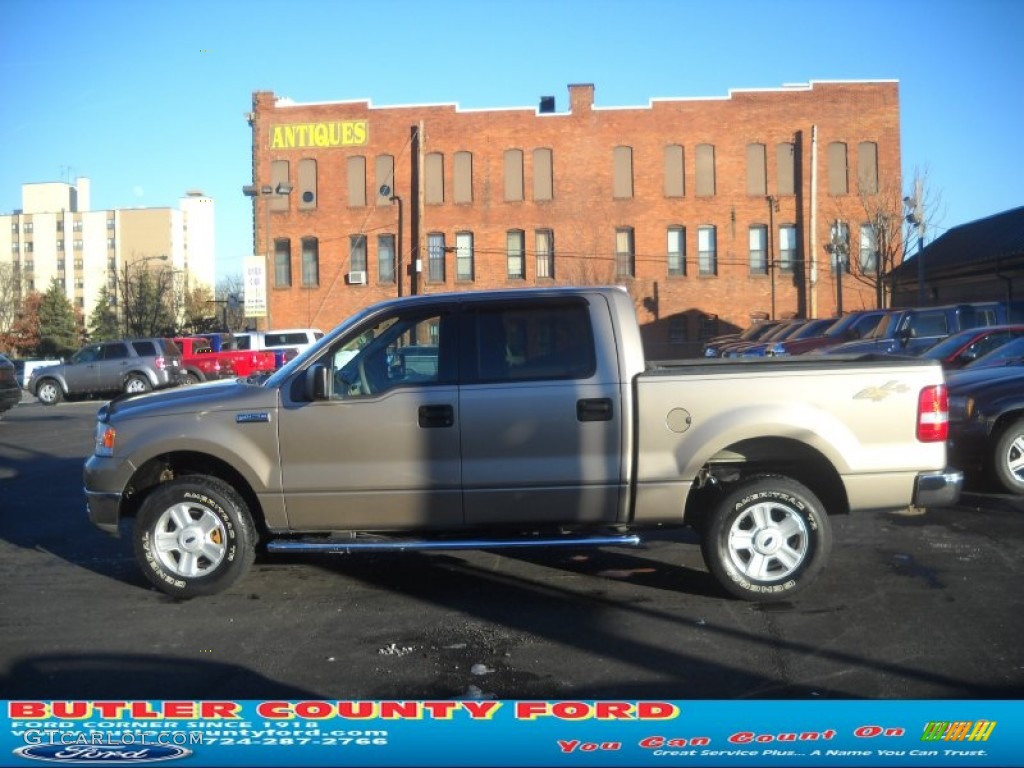 2004 F150 XLT SuperCrew 4x4 - Arizona Beige Metallic / Tan photo #5