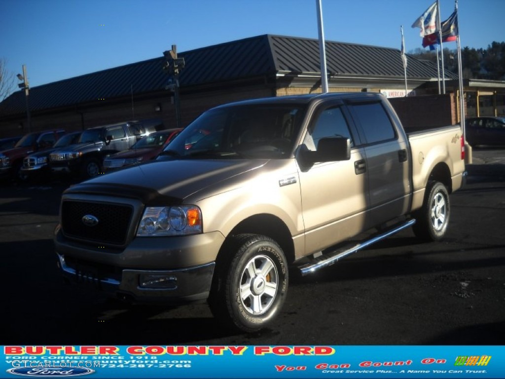 2004 F150 XLT SuperCrew 4x4 - Arizona Beige Metallic / Tan photo #16
