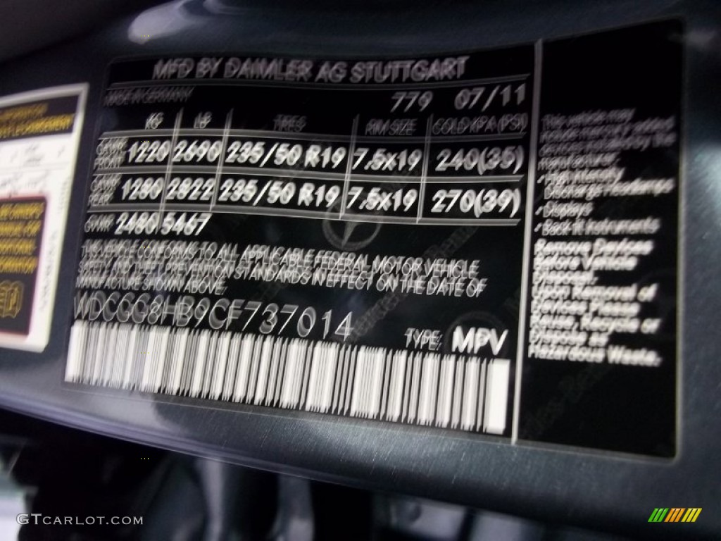 2012 GLK Color Code 779 for Sapphire Grey Metallic Photo #59247820