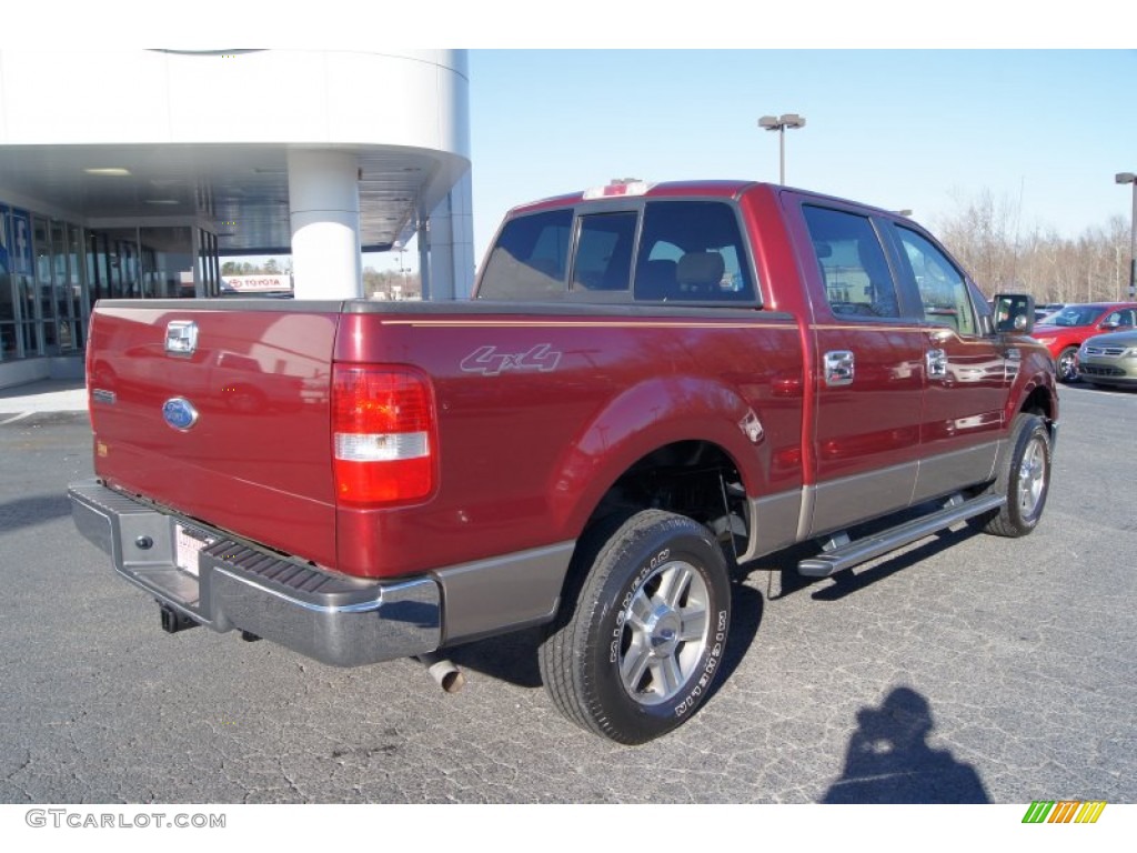 2006 F150 XLT SuperCrew 4x4 - Dark Toreador Red Metallic / Tan photo #3