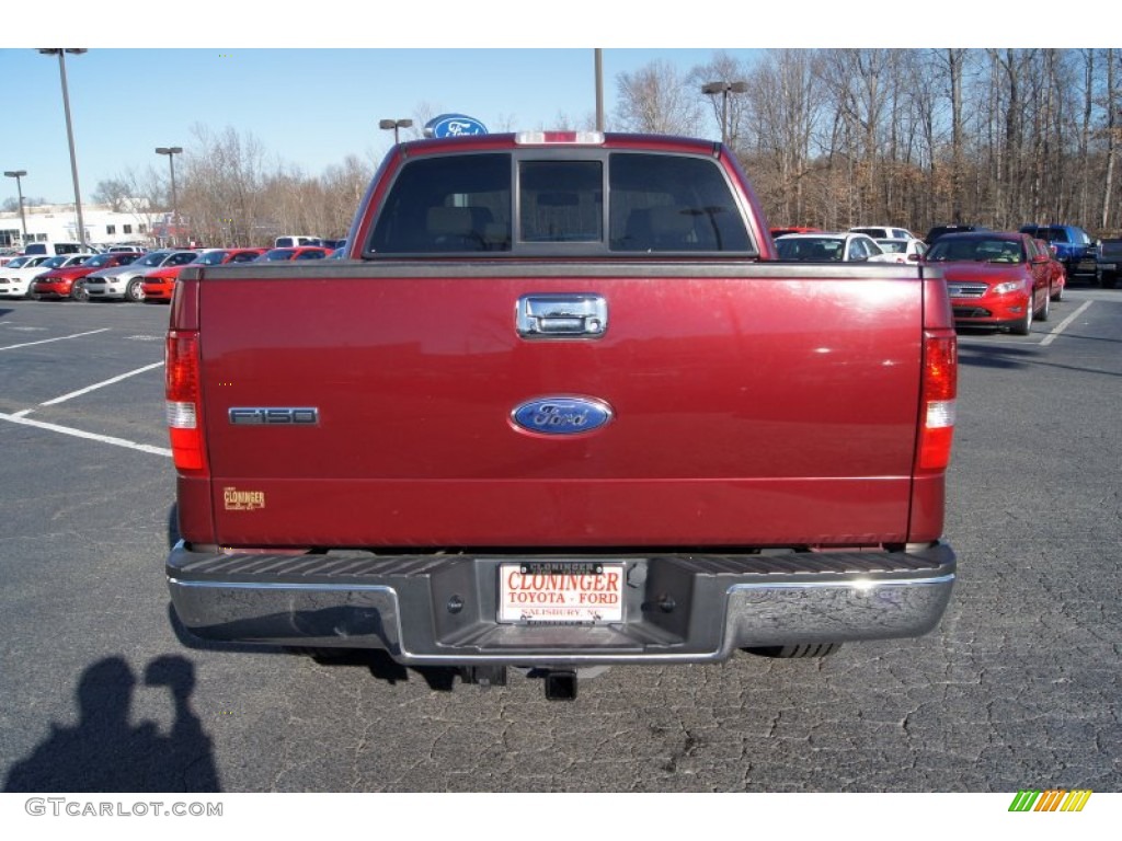 2006 F150 XLT SuperCrew 4x4 - Dark Toreador Red Metallic / Tan photo #4