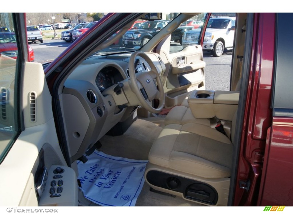 2006 F150 XLT SuperCrew 4x4 - Dark Toreador Red Metallic / Tan photo #8