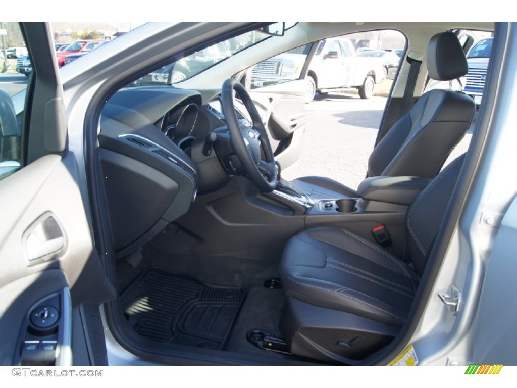 Charcoal Black Leather Interior 2012 Ford Focus Titanium Sedan Photo #59250505