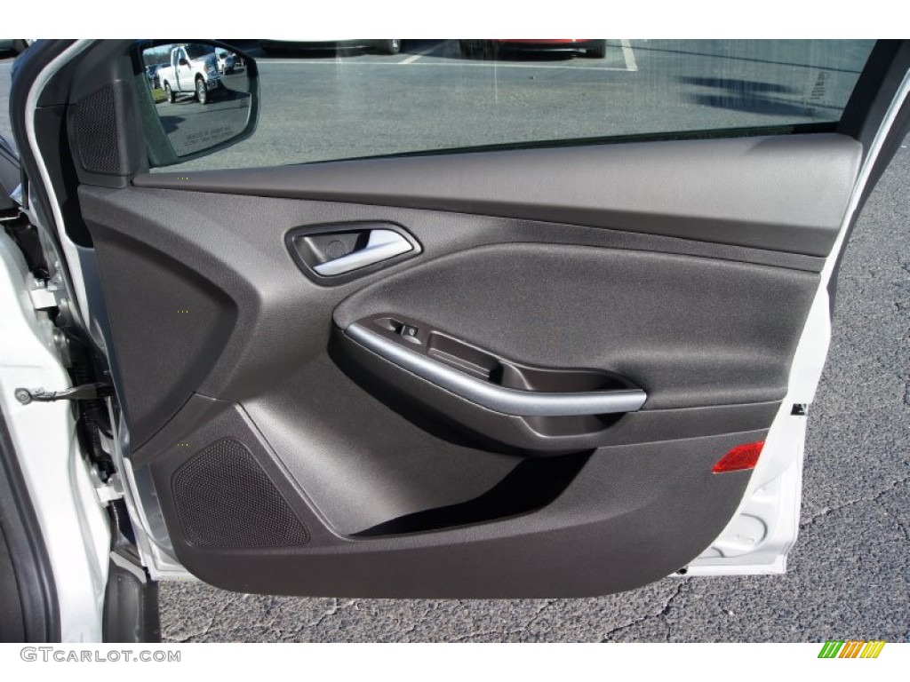 2012 Ford Focus Titanium Sedan Charcoal Black Leather Door Panel Photo #59250568