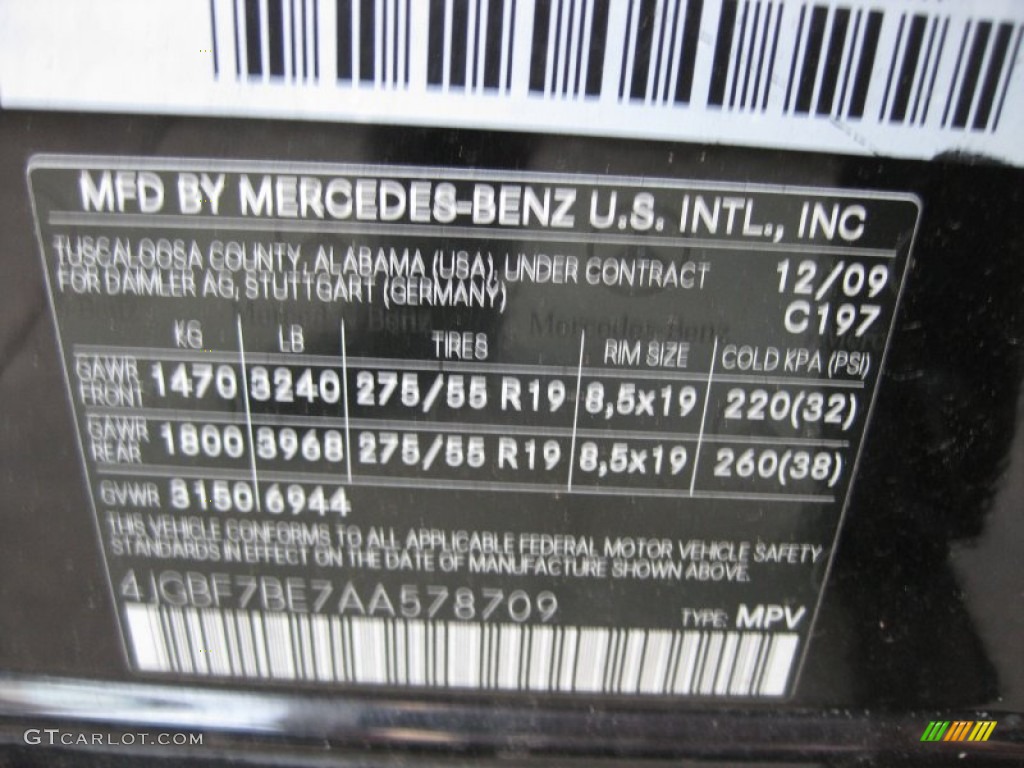 2010 GL Color Code 197 for Obsidian Black Metallic Photo #59253153