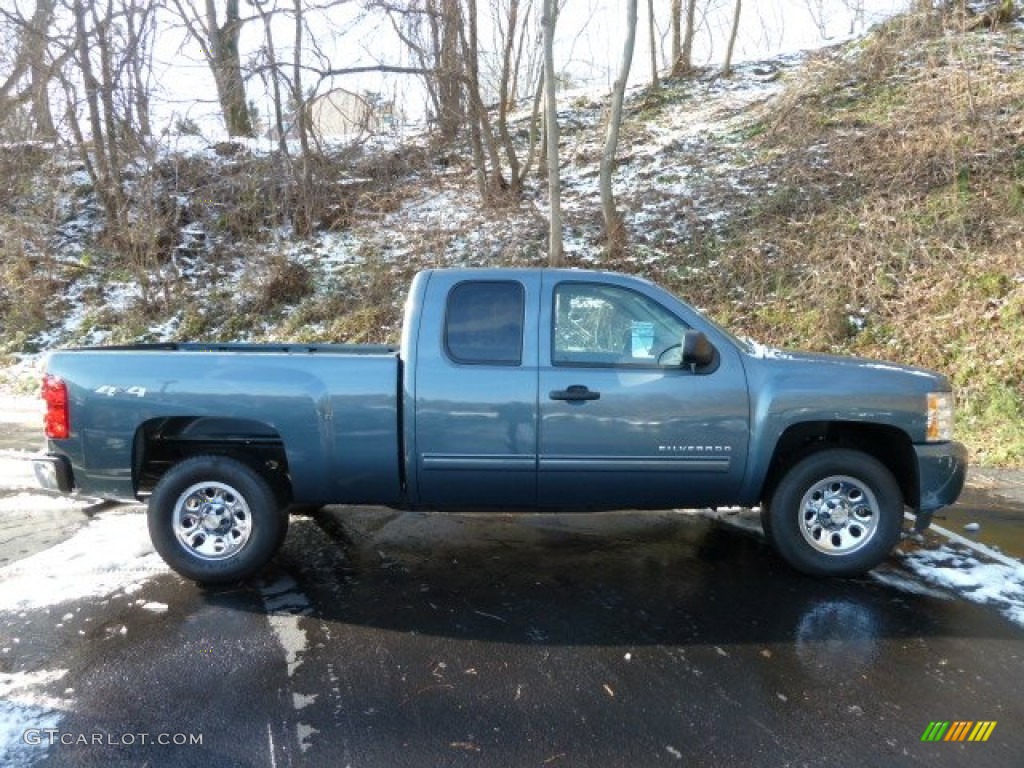 2011 Silverado 1500 LS Extended Cab 4x4 - Blue Granite Metallic / Dark Titanium photo #5