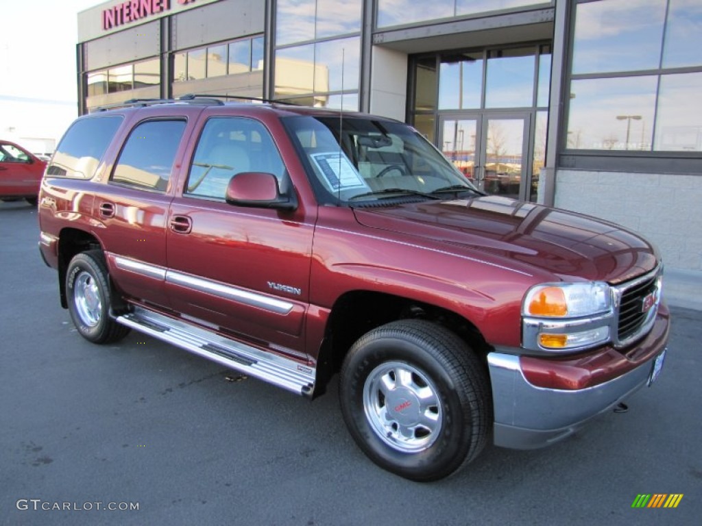 2001 Yukon SLT 4x4 - Garnet Red Metallic / Neutral Tan/Shale photo #1