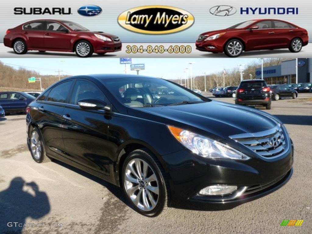 2011 Sonata Limited 2.0T - Midnight Black / Gray photo #1