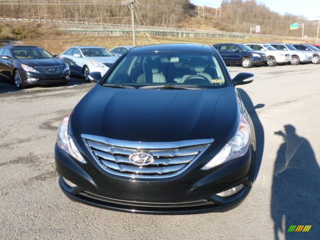 2011 Sonata Limited 2.0T - Midnight Black / Gray photo #2