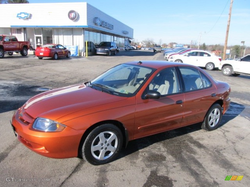 2005 Cavalier LS Sedan - Sunburst Orange Metallic / Neutral Beige photo #1