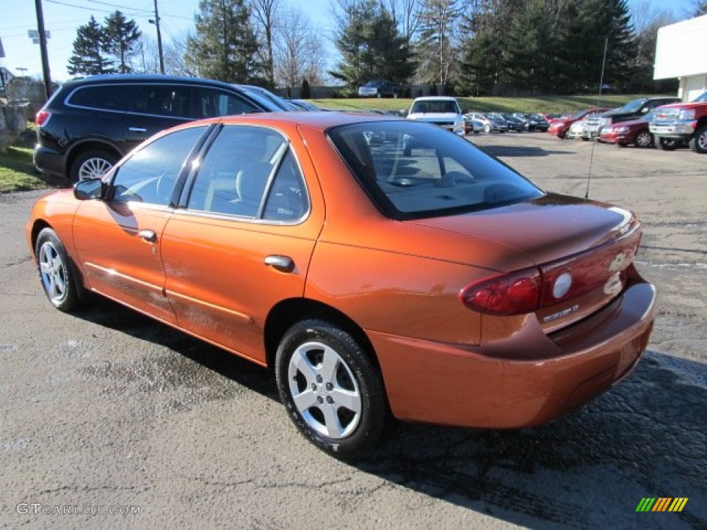 2005 Cavalier LS Sedan - Sunburst Orange Metallic / Neutral Beige photo #4