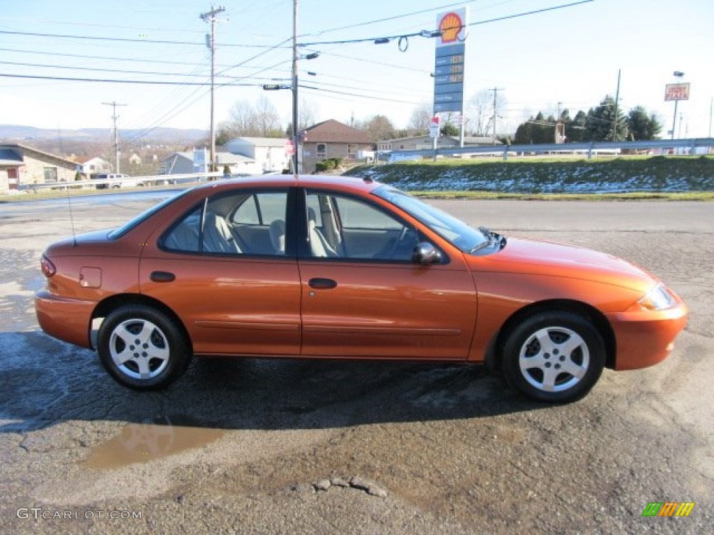 2005 Cavalier LS Sedan - Sunburst Orange Metallic / Neutral Beige photo #7