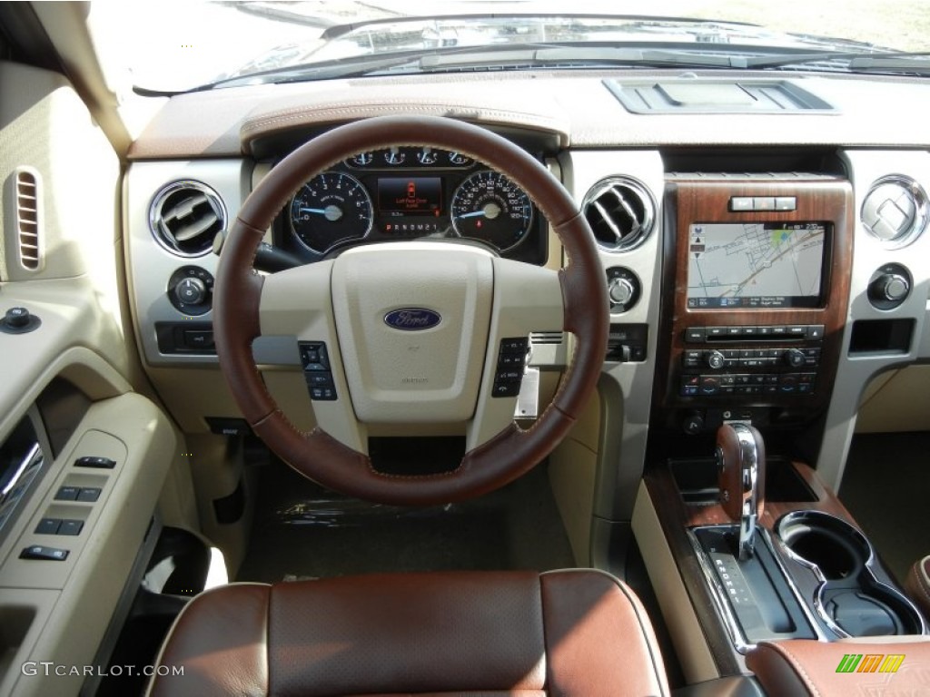 2012 F150 King Ranch SuperCrew 4x4 - Dark Blue Pearl Metallic / King Ranch Chaparral Leather photo #7