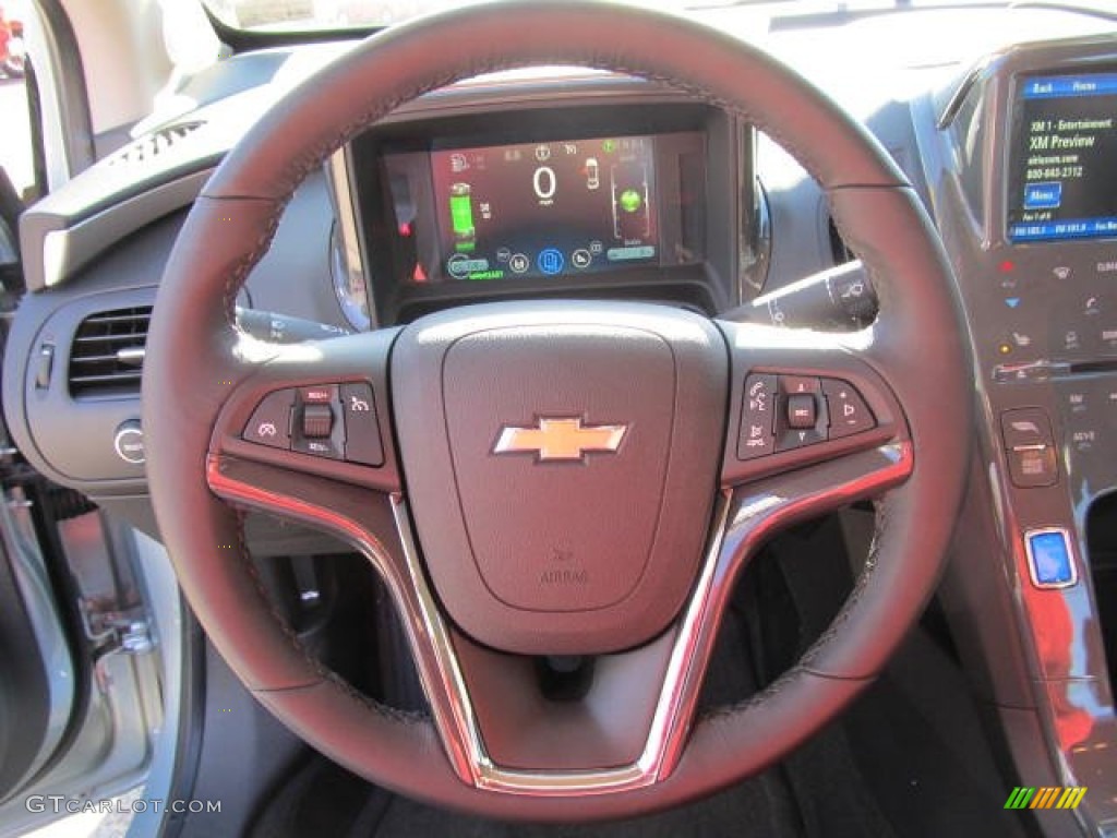 2012 Chevrolet Volt Hatchback Jet Black/Dark Accents Steering Wheel Photo #59264181