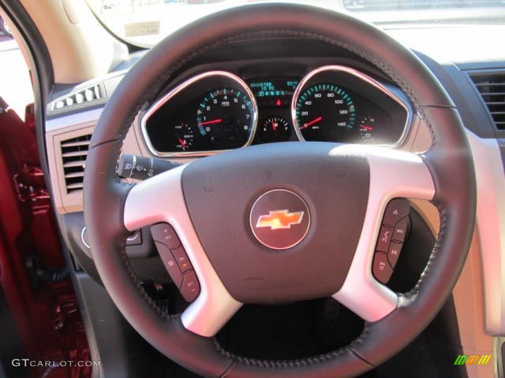 2012 Chevrolet Traverse LTZ AWD Cashmere/Ebony Steering Wheel Photo #59264319