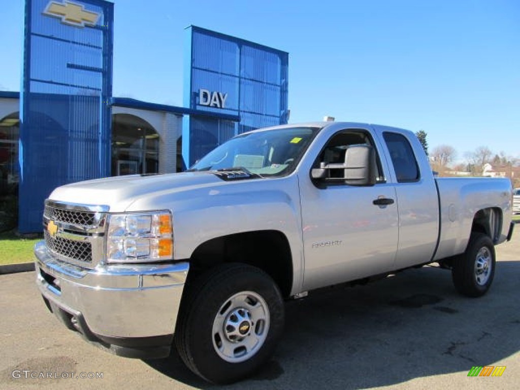 2012 Silverado 2500HD Work Truck Extended Cab 4x4 - Silver Ice Metallic / Dark Titanium photo #1