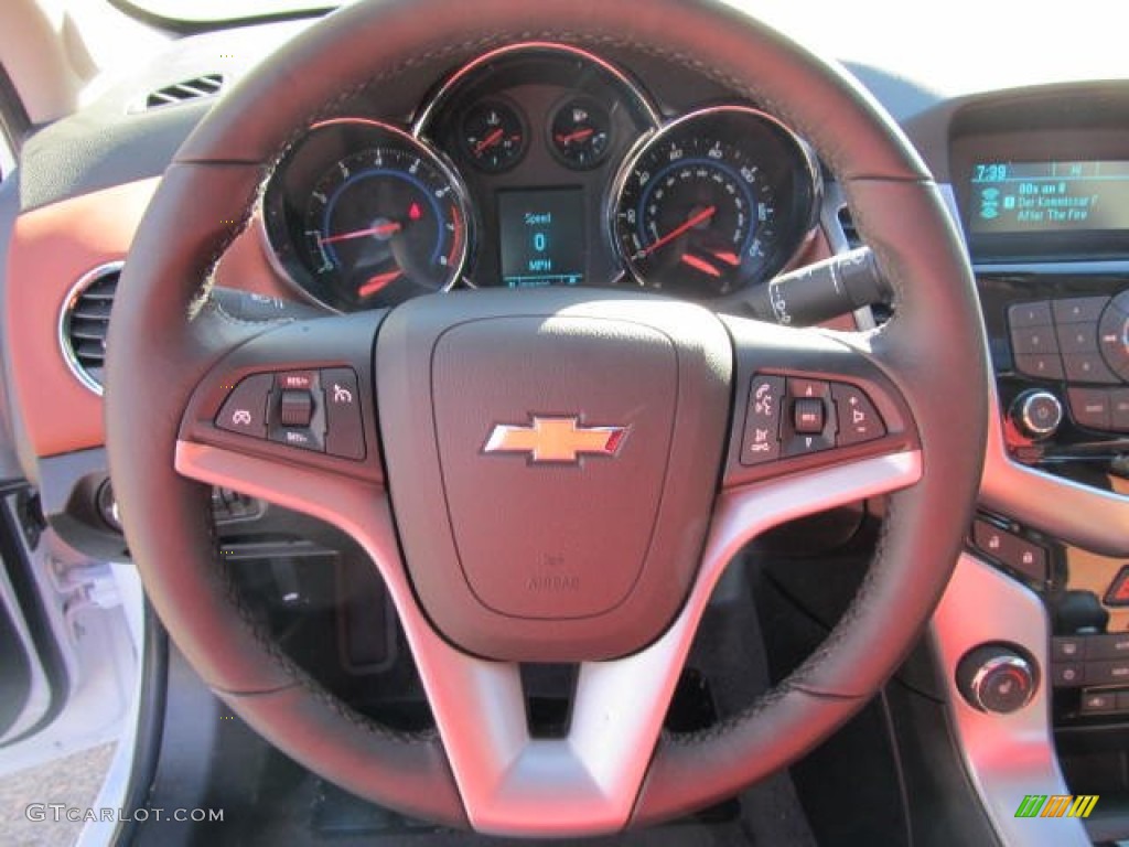 2012 Chevrolet Cruze LTZ/RS Jet Black/Brick Steering Wheel Photo #59265258