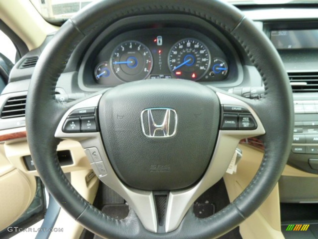 2011 Honda Accord Crosstour EX-L 4WD Ivory Steering Wheel Photo #59265867