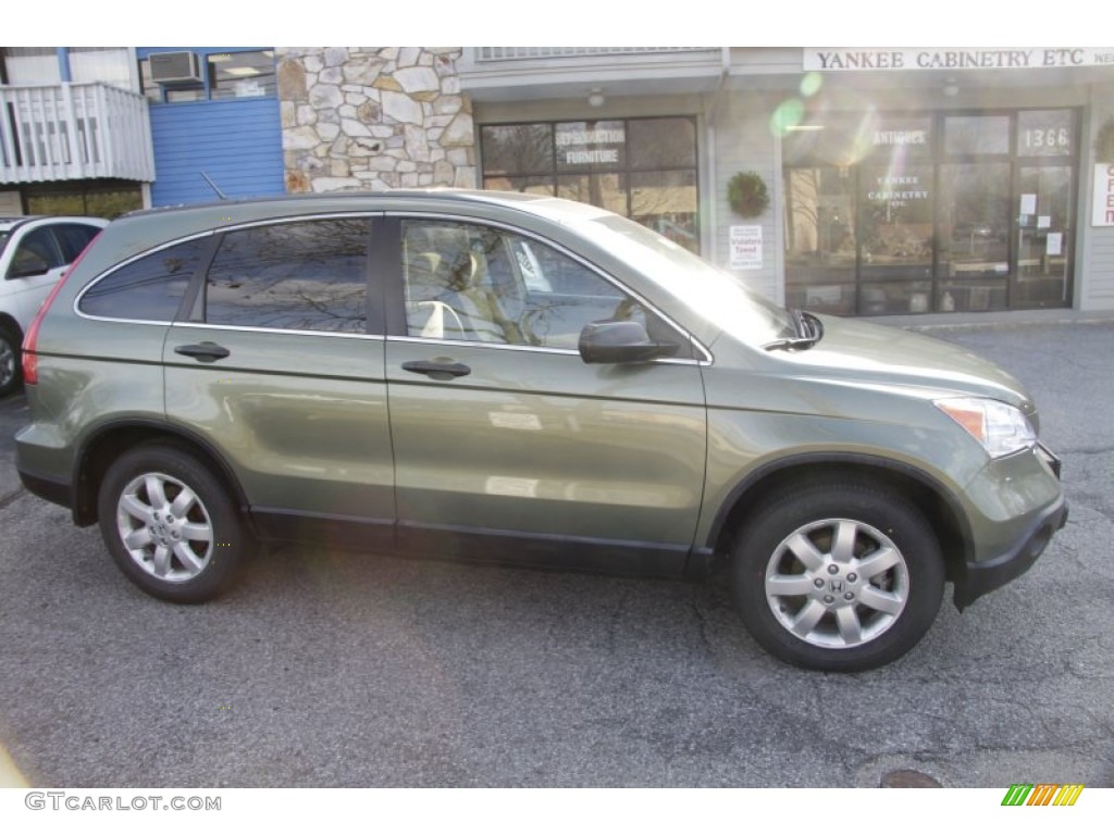 2009 CR-V EX 4WD - Green Tea Metallic / Ivory photo #6