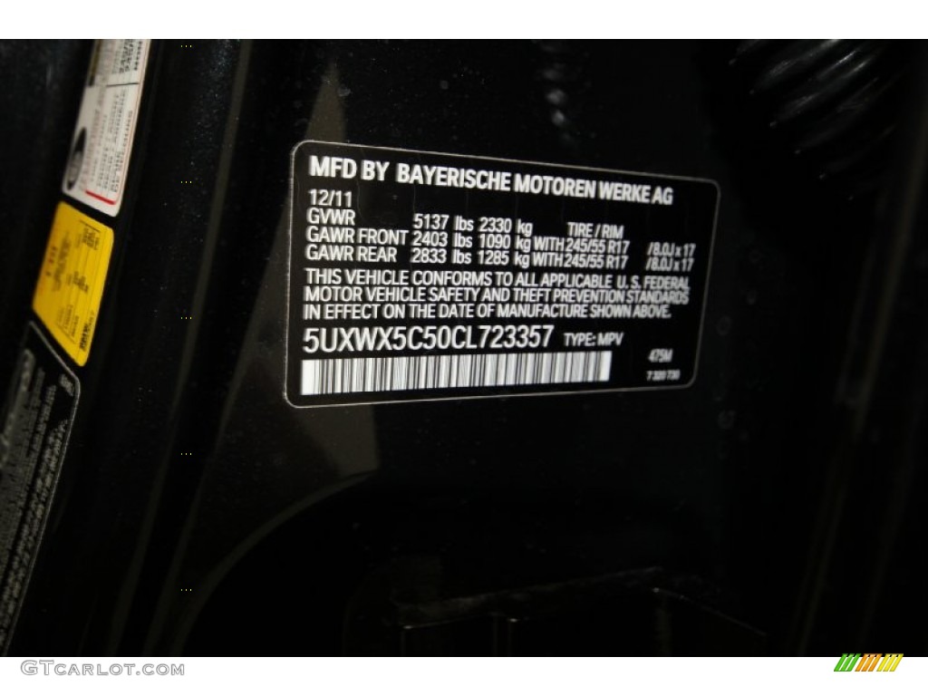 2012 X3 xDrive 28i - Black Sapphire Metallic / Black photo #5