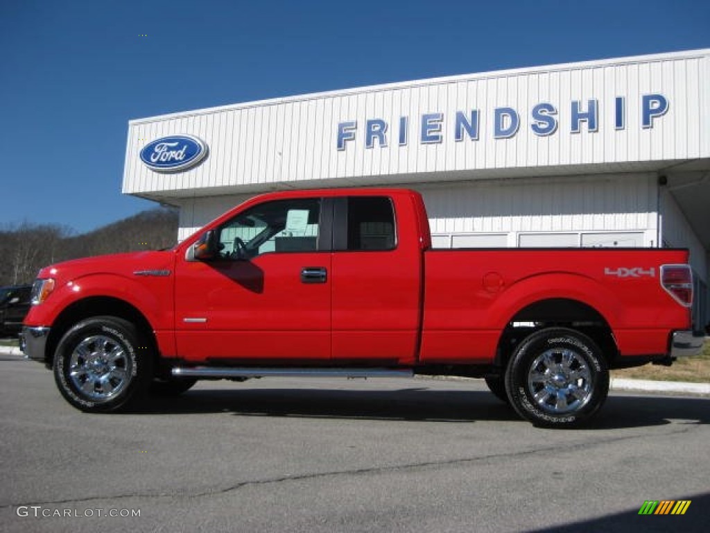 2012 F150 XLT SuperCab 4x4 - Race Red / Steel Gray photo #1