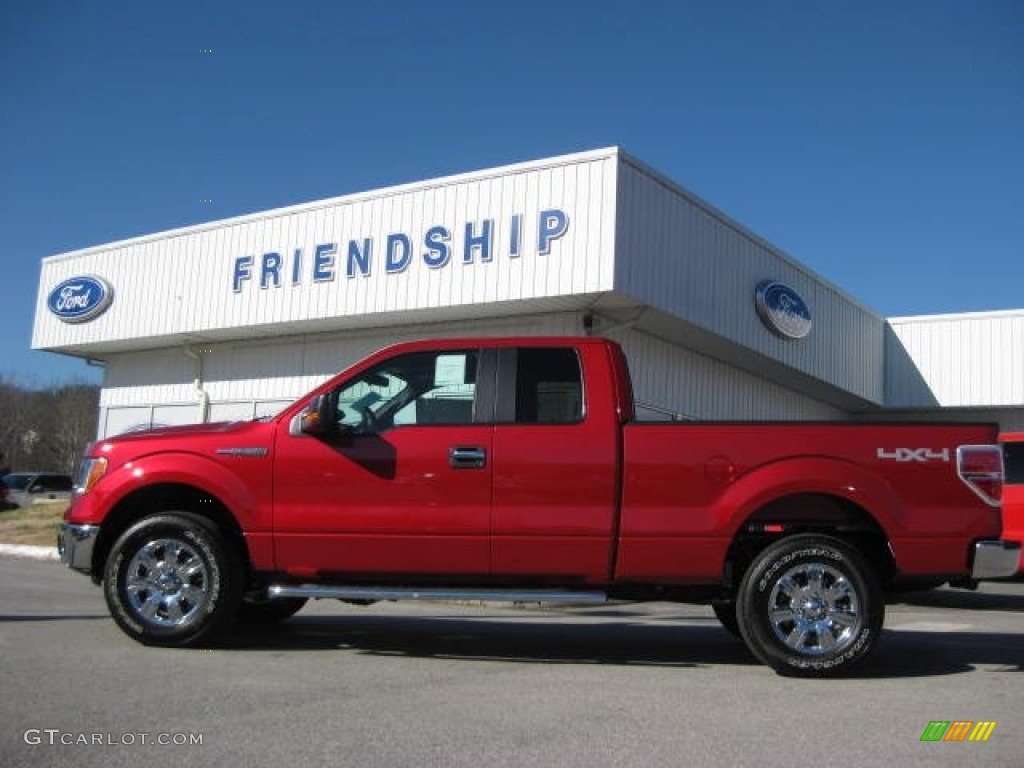 2012 F150 XLT SuperCab 4x4 - Red Candy Metallic / Steel Gray photo #1