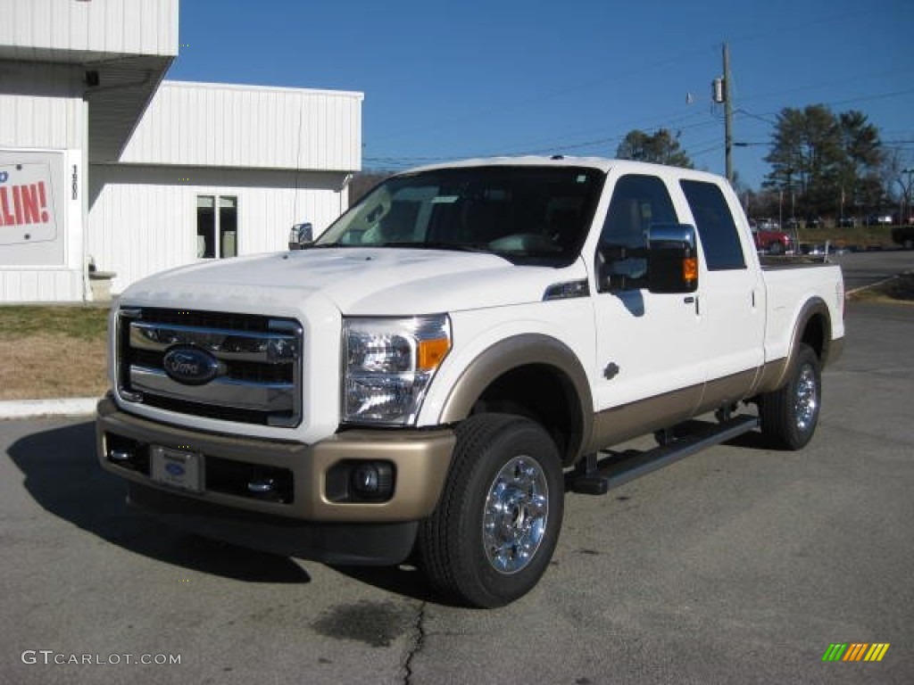2012 F250 Super Duty King Ranch Crew Cab 4x4 - Oxford White / Chaparral Leather photo #2
