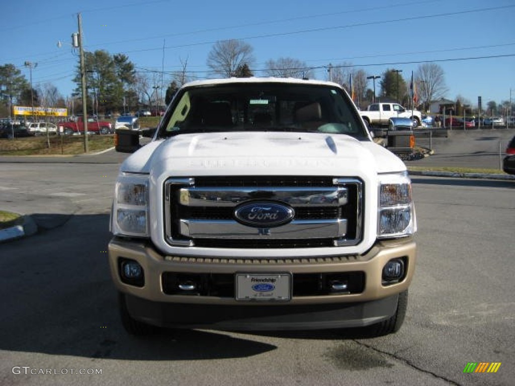 2012 F250 Super Duty King Ranch Crew Cab 4x4 - Oxford White / Chaparral Leather photo #3