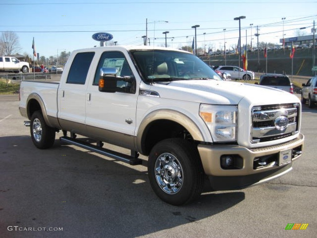 2012 F250 Super Duty King Ranch Crew Cab 4x4 - Oxford White / Chaparral Leather photo #4