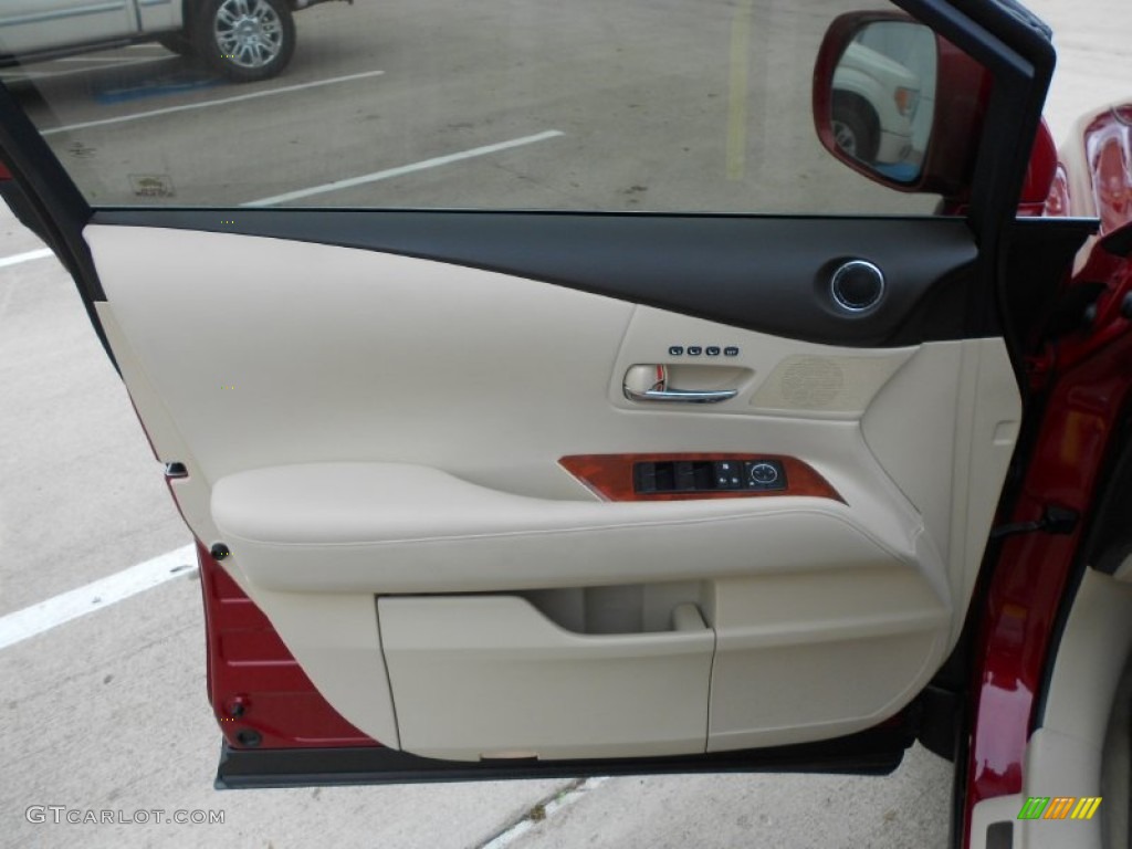 2010 Lexus RX 350 Parchment/Brown Walnut Door Panel Photo #59269840