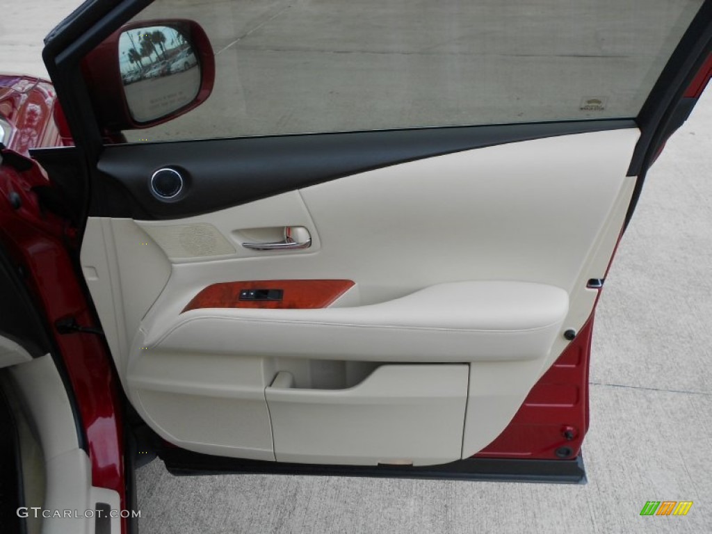 2010 Lexus RX 350 Parchment/Brown Walnut Door Panel Photo #59269866