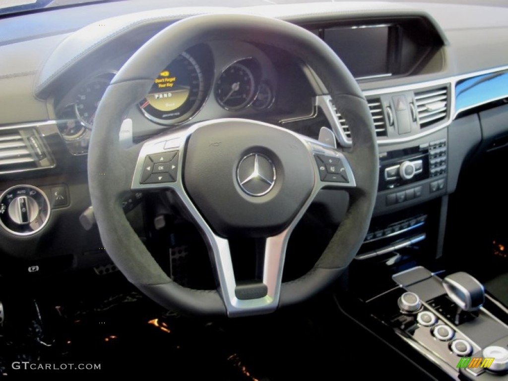 2012 Mercedes-Benz E 63 AMG Wagon Black Steering Wheel Photo #59270376