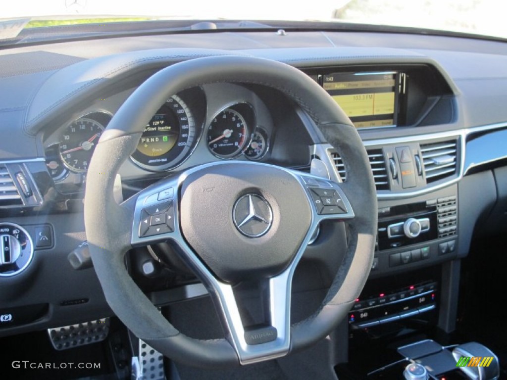 2012 Mercedes-Benz E 63 AMG Wagon Black Steering Wheel Photo #59270403