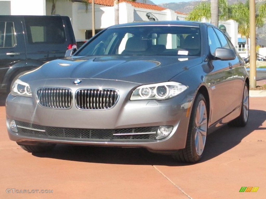 2012 5 Series 535i Sedan - Space Gray Metallic / Oyster/Black photo #1