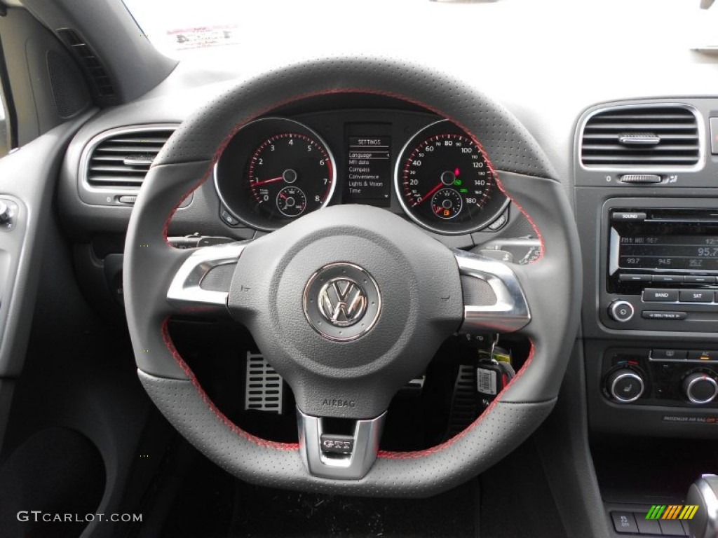 2012 Volkswagen GTI 2 Door Interlagos Plaid Cloth Steering Wheel Photo #59271102