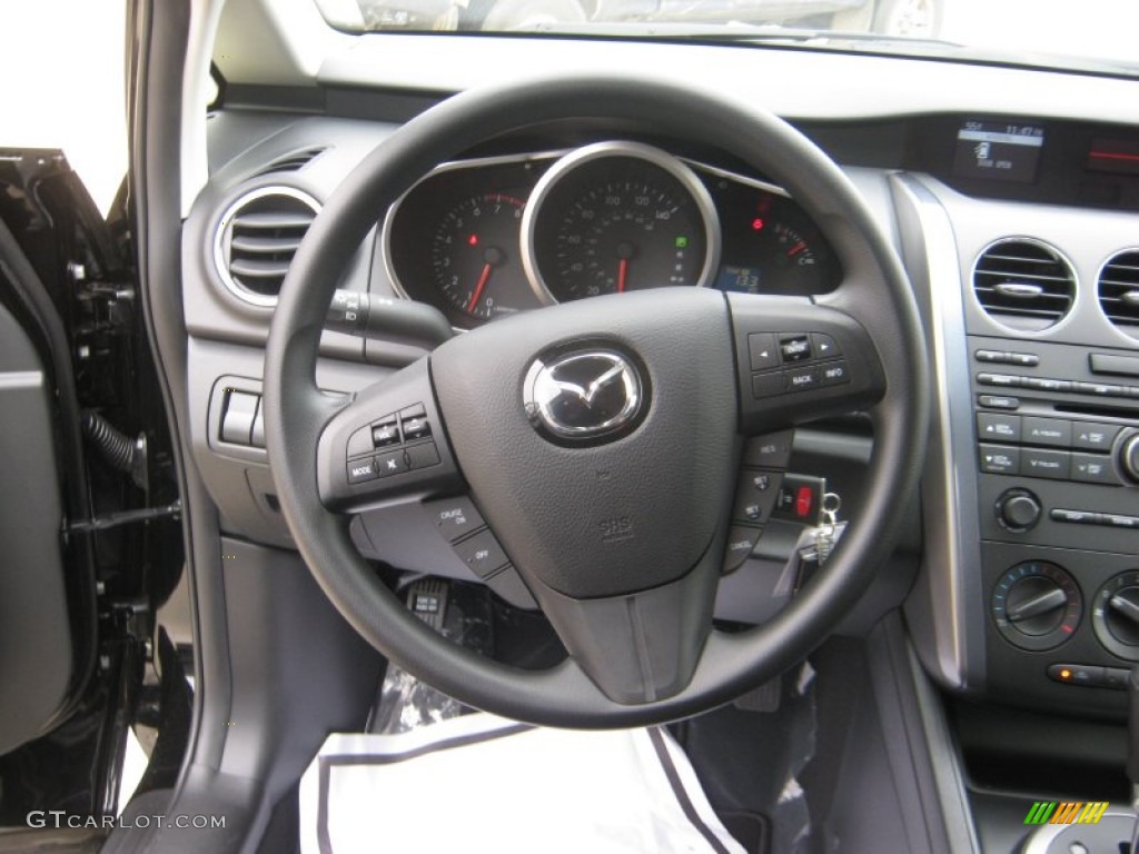 2012 Mazda CX-7 i SV Black Steering Wheel Photo #59271330