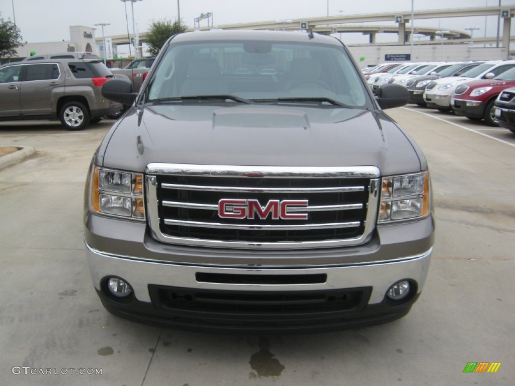 2012 Sierra 1500 SLE Crew Cab - Mocha Steel Metallic / Very Dark Cashmere/Light Cashmere photo #8