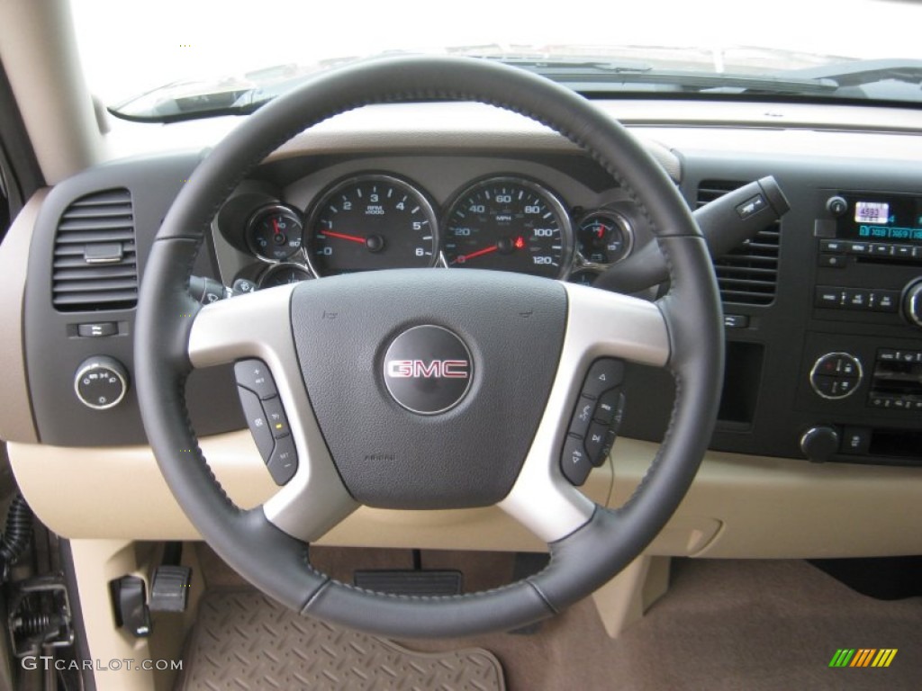 2012 Sierra 1500 SLE Crew Cab - Mocha Steel Metallic / Very Dark Cashmere/Light Cashmere photo #10