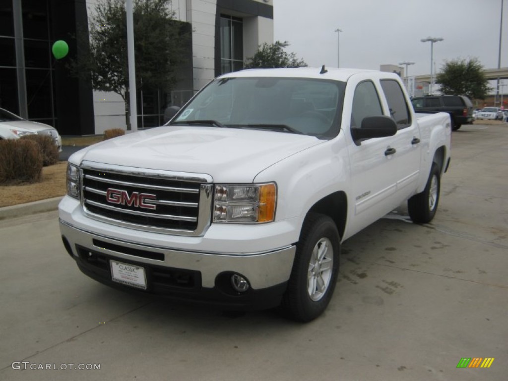 2012 Sierra 1500 SLE Crew Cab 4x4 - Summit White / Ebony photo #1
